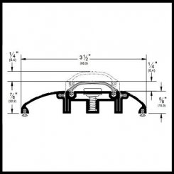 Pemko #249V Adjustable Vinyl Top Aluminum Threshold, 3.5” W, up to 1.125” H