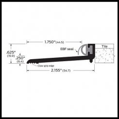 Zero #267 Rabbeted Threshold Stop, Aluminum with Neoprene Gasket, 2.155" Wide