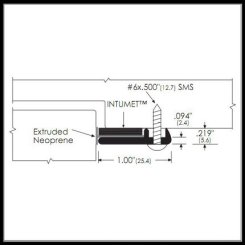 Zero #302FS Door Gasket, Aluminum or Bronze with .6" Neoprene and Fire Stop