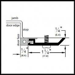 Pemko #315R Door Gasket, 1.25" Aluminum or Bronze Casing with Sponge EPDM Seal