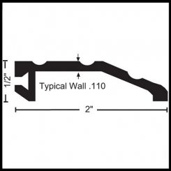 NGP 321 Half Threshold, 2" Aluminum, .5" Height