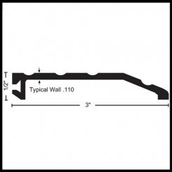 NGP 322 Half Threshold, 3" Aluminum or Brass, .5" Height