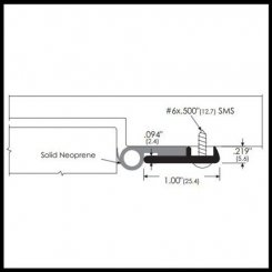 Zero #326DG Door Gasket, Aluminum or Bronze with Neoprene Bulb and Finger Seal
