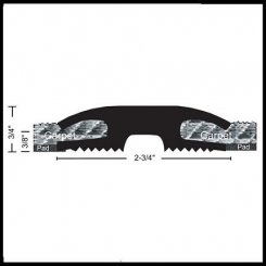 NGP 401 Carpet Divider, 2.75" Vinyl for Carpet to Carpet, .75" Height
