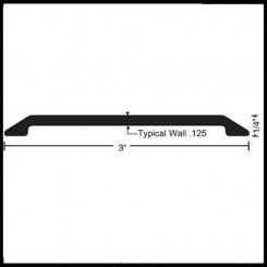 NGP 411 Utility Threshold, 3" Aluminum with Smooth Top, .25" Height