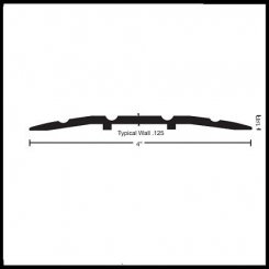NGP 413 Utility Threshold, 4" Aluminum, .25" Height