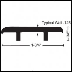 NGP 414 Carpet Divider, 1.75" Aluminum, .375" Height