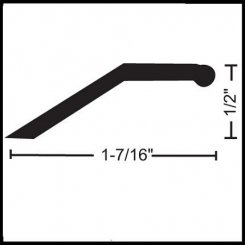 NGP 416 Carpet Edge Divider, 1.4375" Aluminum, .5" Height
