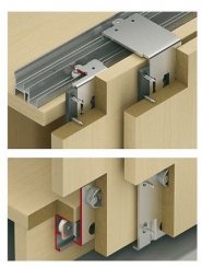 Hafele EKU Combino 35H Forslide System, For Overlay By-Pass, 2 or 3 Doors, 77 LB Doors