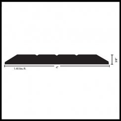 NGP 4413 Heavy Duty Threshold, 4" Cast Aluminum with Abrasive Surface, .375" Height