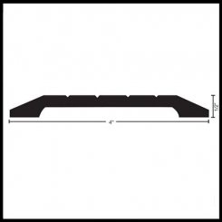 NGP 4424 Heavy Duty Threshold, 4" Cast Aluminum with Abrasive Surface, .5" Height