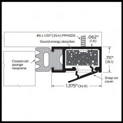 Zero #470 Door Gasket, Sound Absorber Interior with Sponge Neoprene Seal