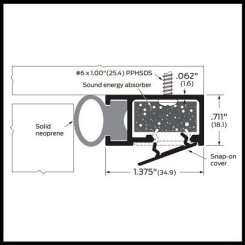 Zero #472AA Door Gasket, Sound Absorber Interior with Neoprene Bulb Seal