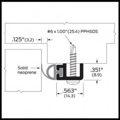 Zero #485 Door Gasket, Basic Casing with Neoprene Seal