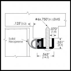 TMH Door Gasket, Basic Casing with Neoprene Seal, 36" x 84" Set - QuickShip