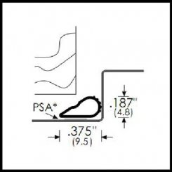 Zero #488S Adhesive Weatherstrip, .375" Wide Silicone Teardrop