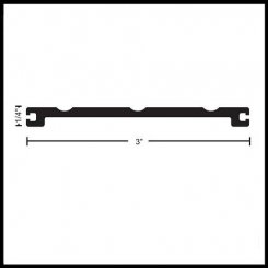 NGP 515 Half Threshold Extended Width Component, 3" Aluminum, .25" Height