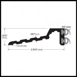 Zero #524 Threshold Door Stop with Double Neoprene Gasket, 2.91" Wide, .875" H
