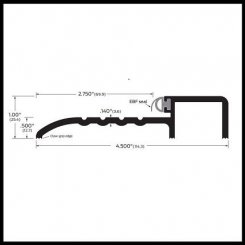 Zero #561 Rabbeted Threshold, 4.5" W Aluminum With Neoprene Gasket, 1" Clearance