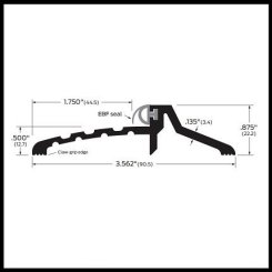 Zero #563 Rabbeted Threshold, 3.5" Aluminum with Neoprene Gasket, .875" H