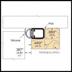 Zero #5831 Door Gasket, Mortised Casing with .187" Neoprene Seal