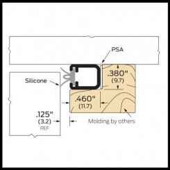 Zero #5833 Door Gasket, Mortised Casing with .125" Double Silicone Lip