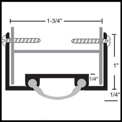 NGP 5V Door Shoe Sweep, U Shaped Aluminum Casing with .25" Vinyl Seal for Hollow Metal Door