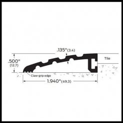 Zero #622 Half Threshold, 1.940" (W) Aluminum, .5" (H)