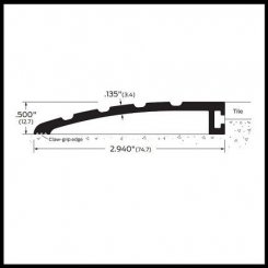 Zero #623 Half Threshold, 2.9" (W) Aluminum,  .5" (H)
