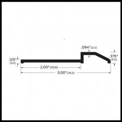 Zero #663 Threshold Stop, 3" (W) Aluminum, .375" H