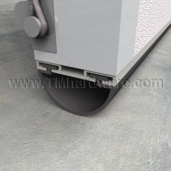 Zero #72A Garage & Overhead Door Bottom, Aluminum Track with 1.063" Neoprene