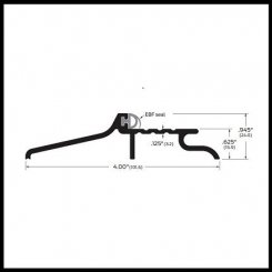 Zero #73 Interlocking Rabbeted Threshold, 4" (W) Aluminum with Neoprene Gasket, .945" H