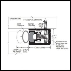 Zero #770 Door Gasket Set, Heavy Duty with Adjustable Neoprene Seal