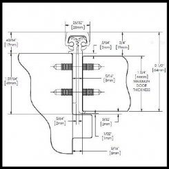 Roton 780-124HD Continuous Hinge, Concealed Leaf Heavy Duty with Concealed Edge Mount