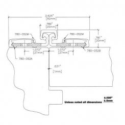 Roton Piano Hinge, Full Surface Bifold Applications, Heavy Duty