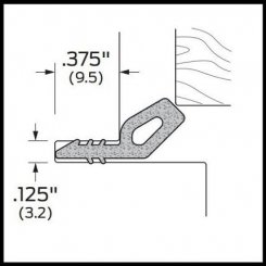 Zero # 8052 Kerf Weatherstripping, Sponge Neoprene, Oval Shaped Seal