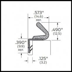 Zero #8053Q Kerf Weatherstripping, Q-Lon® Urethane Foam, .625" V-Shaped Seal, 9' Length