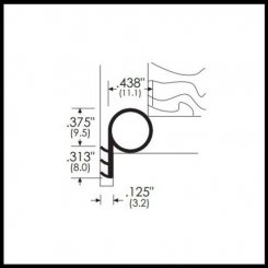 Zero #8056 Kerf Weatherstripping, White Silicone, Ring / Bulb Shaped Seal