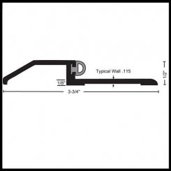 NGP 8135 Rabbeted Threshold, 3.75" Aluminum with Choice of Seals, Low Profile, .5" Height