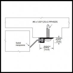 Zero #8302 Door Gasket, Aluminum Casing with Angled Neoprene Seal