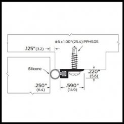 Zero #8303 Door Gasket, Aluminum Casing with .25" Neoprene Ring Seal
