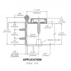 Hager 790-903 Continuous Hinge, Half Surface Leaf Stainless Steel