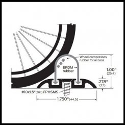Zero Shower Threshold, Wheelchair Accessible with Neoprene Seal, 1.75" W, 1" H