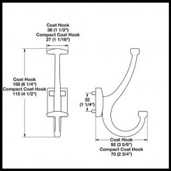 Hafele Coat Hook Cleat Mount, TAG Synergy Elite Collection