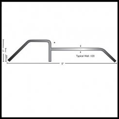 NGP 883SS Bumper Threshold, 5" Stainless Steel, 1" Height