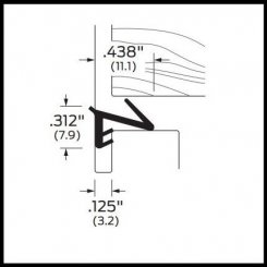 Zero #8841R Kerf Weatherstripping, Polyvinyl, .438" V-Shaped Seal