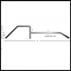 NGP 884SS Bumper Threshold, 5" Stainless Steel, 1" Height