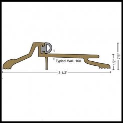 NGP 895BR Interlocking Threshold, 3.5" Brass with Seal and Latching Panic Exit, .5" Height