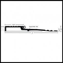 NGP 898 Half Threshold, 5" Aluminum, with Rubber Seal, .5" Height