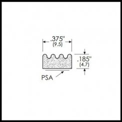 Zero #926N Adhesive Weatherstrip, Ridged Sponge Neoprene